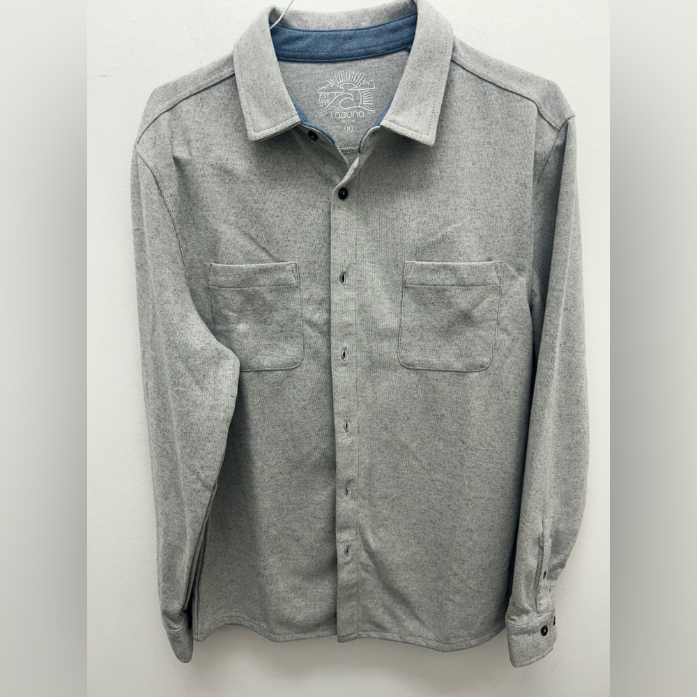 Laguna B Light Gray Casual Button Down Shirt